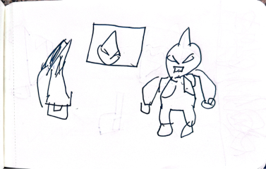 一个奥特曼在照镜子. An ultraman is looking in the mirror.