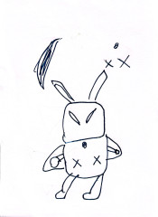 这是一个正着看和倒着看都是怪兽的怪兽（已经送给了妈妈） A monster that looks like a monster both right-side up and upside down (it has already been given to mom).​​​​​​​​​​​​​​​​